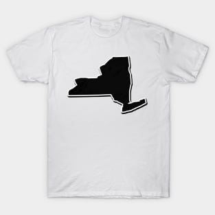 Black New York Outline T-Shirt